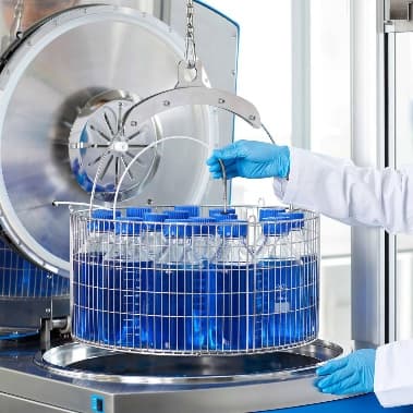 Laboratory autoclave used in clinical and biomedical workflows